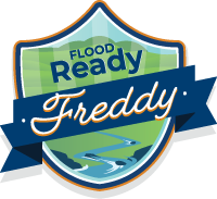 Flood Ready Freddy Badge